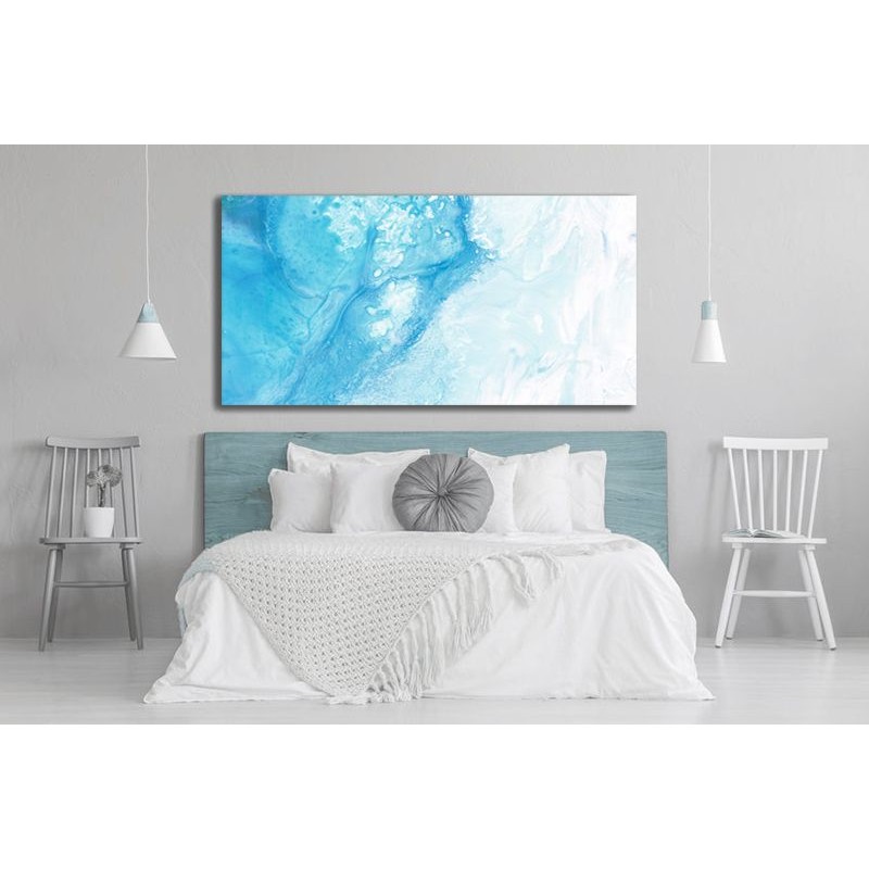 Arte moderno, Moderno lienzo abstracto azul turquesa, decoración pared Cuadros Dormitorio elegantes venta online